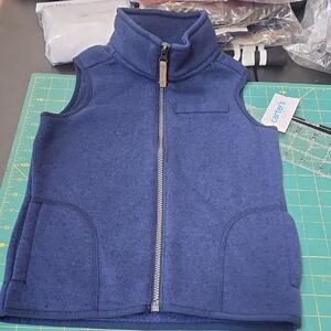 Nwt Sz 5 Carter's Navy Zip Fleece Vest with Stand Collar